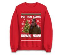 Jingle All The Way Put That Cookie Down Now Christmas Jumper, Fun Festive Arnold Xmas Sweatshirt Red