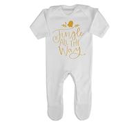 Jingle All The Way Style 1 Swirly Baby Romper Jumpsuit with feet, 0-3 Months, White