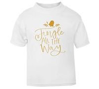 Jingle All The Way Style 1 Swirly Short Sleeve Cotton Kids t Shirt, 2-3 Years, White