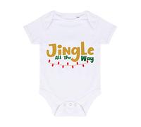 Jingle All The Way Style 2 Lights Baby Grow Vest, 3-6 Months, White