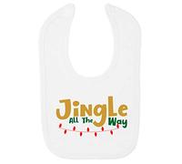 Jingle All The Way Style 2 Lights Cotton Baby bib - White