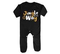 Jingle All The Way Style 3 Stars Baby Romper Jumpsuit with feet, 0-3 Months, Black