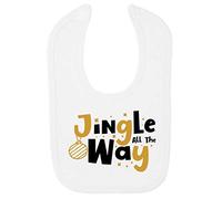 Jingle All The Way Style 3 Stars Cotton Baby bib - White