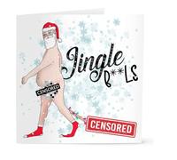 Jingle Balls Rude Husband Christmas Cards, Funny Birthday Cards for Men Including Dads, Grandads, and Uncles