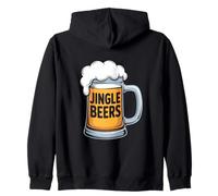 Jingle Beers Funny Christmas Beer Lover Cheers Zip Hoodie