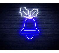 Jingle Bell Christmas Flex Silicone LED Neon Sign White & Blue st16s32-fnu0130-wb