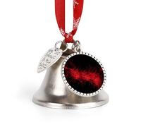 Jingle Bell Christmas Ornaments Silver Dual-Pendant Sleigh Bells with Red Ribbon Explosion Burst Craft Bell for Xmas Tree Wreath Mantel Festival Holiday Party DIY Home Decorations