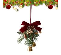 Jingle Bell Door Hanger Christmas - Winter Holiday Decorations - Christmas Tree Wreath Bow,for Entrance Porch Indoor Wall Window Mantel Fireplace Tree Wreath