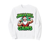 Jingle Bell Gains Funny Christmas Gym Santa Body Builder Fun Sweatshirt