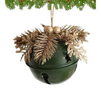 Jingle Bell Ornaments - Christmas Bell Pendant | Christmas Jingle Bell with Pine Cones | Iron Painted Christmas Bell Pendant | Bell Wreath in for The