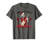 Jingle Bell Rockin Skeleton Hand Rock On Music Lovers T-Shirt
