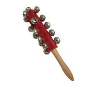 Jingle Bell - Wood, 10.43 Inches, Shaking Sleigh Bell, 21 Bells Percussion Instrument, Smooth , Musical Jingle Stick for Classroom Rhythms, Christmas Carols and Festivities