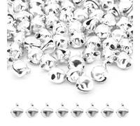Jingle Bells, 100PCS Silver 10mm Metal Christmas Jingle Sleigh Bell Mini Craft Beads for DIY Festival Home Decorations A3LD (10mm silver)