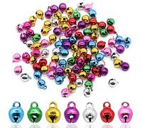 Jingle Bells, 6 mm Small Bells, Mixed Colourful Mini Bells, Craft for Handmade, DIY Bells for Christmas, Pack of 100