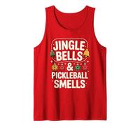 Jingle Bells Pickleball Smells Funny Christmas Design Tank Top