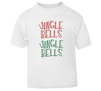 Jingle Bells Repeat Short Sleeve Cotton Kids t Shirt, 2-3 Years, White