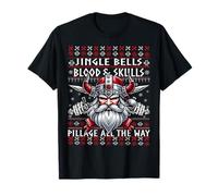jingle bells viking yells valhalla all the way ugly xmas T-Shirt
