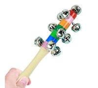 Jingle Bells | Wooden Handle Musical Percussion Instrument | Rainbow Bells Stick | For Boys and Girls Ages 2+ Nativity Play Education Early Childhood Party Holiday