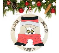 Jingle My Bells Ornament - 15cm Jingle My Bell Pendant, Exquisitely Detailed | Wood Christmas on Ornament with Bell Santa Claus Butt, Naughty Ugly Hilarious Cool for Holiday Decoration