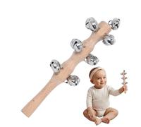 Jingle Stick - Bell Jingle Shaking | Beech Sleigh Bell Hand Bell | Pack Wooden Tambourine | Hand Hero Drum Jingle Bells | Percussion Musical Instrument | Rainbow Jingle Bells For Christmas Holiday