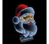 Jingles 40cm Santa Face Christmas LED Infinity Light with Wooden Base