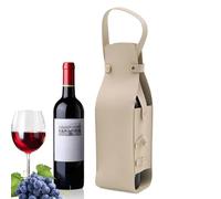 JINGLING 1 Bottle Wine Rack, Leather Wine Bag - Wine Carrier Bags for Single Bottle - Alcohol Bottle Holder, Reusable Wine Bottle Decorations, Wine Holder with Handle for Women, beige, Se référer au