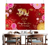 JINGLING 2024 Lunar New Year Background, Happy Chinese New Year Banner 2024 | Moon New Year Dragon Banner | Multipurpose Party Decoration Banner for Outdoor Activities, Home, School, Hotel and Party