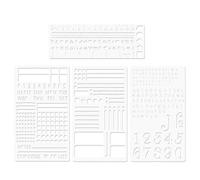 JINGLING 4 x Rustproof Journal Stencils, Metal Bullet Journaling Stencils - for Planner Small Letters, Small Numbers, Drawing Habits Tracking