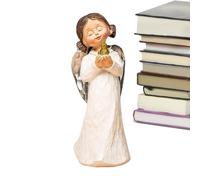 JINGLING Angel Resin Statues, Angel Figurines for Women, Resin Angel Statue with Flowers, Home Decoration, Praying Memorial Angel, Healing Angel Figurine for Mother and Sister
