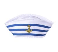 JINGLING Captain's hat, blue captain hat with white hat for costume accessory | for women men costume accessory fancy dress party