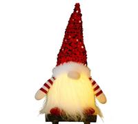 JINGLING Christmas Gnome - With Plush Glitter - Elf Battery Operated - For Christmas Party Easter Birthday Home Office Shelf Kitchen Fireplace Apartment