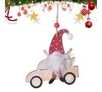 JINGLING Christmas Gnome, Wooden Christmas Gnome Decoration, Wooden Festive Pendant, Fade Resistant for Children's Room, Wall, Door Handle, Window, Garden Fence, Bedroom