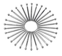 JINGLING Diamond Grinding Bits 4mm 5/32" Spherical Head with 1/8 Inch Shank Rotary Tools for Dremel Accessories Pack of 30Pcs