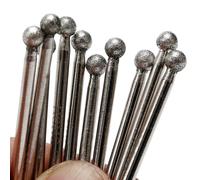 JINGLING Diamond Grinding Bits 5mm 3/16" Round Ball Tipped Burrs with 1/8 Inch Shank for Dremel Tool Accessories Pack of 30Pcs