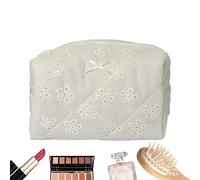 JINGLING Embroidered Cosmetic Bag - Travel Makeup Organiser - Stylish Cosmetic Bag for On the Go Portable Toilet Organiser, lace bow, see description, See description