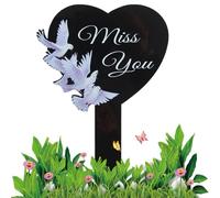 JINGLING Grave Marker for Memorials, Waterproof Metal Grave Steel in Black with Heart-Shaped , Cemetery Decoration for Friends, Outdoor Use and Birthdays, Weatherproof, Siehe Beschreibung, Iron