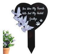 JINGLING Grave Marker for Memorials, Waterproof Metal Grave Steel in Black with Heart-Shaped , Cemetery Decoration for Friends, Outdoor Use and Birthdays, Weatherproof, Siehe Beschreibung, Iron