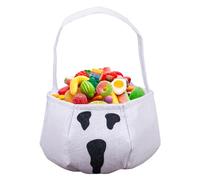 JINGLING Halloween Tote Bags, Portable Non Woven Snack Bags with Handle, Large Capacity Horrible Storage Basket for The Whole Family, White Ghost, Se référer au descriptif, Refer to description