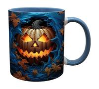 JINGLING Horror Halloween Mug, Ceramic Mug for Halloween, 400 ml Halloween Ceramic Mug, Coffee Cup with Handle, Home Drinking Cup, Gothic Photobooth Props, Ghost Cup for Hot Chocolate