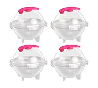 JINGLING Ice Ball Machine - Large Ice Ball Maker with Individual Lid - Easy and Release of Round Trays for Cocktails, Coffee, Milk, Juice, Iced Tea, Pack of 4