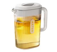JINGLING Iced Tea Jug, Iced Tea Container, 2L Unbreakable with Lid, Hot/Cold , Juice Container with Handle, Integrated Filter Compartment, Heat Resistant for Making Tea