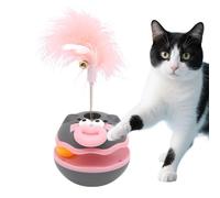 JINGLING Interactive Cat Toy with Ball | Turnstile Balls for Enrichment Feline - Cat Accessories with Feathers and Bell, Indoor Games for All Breeds Anti-Boredom