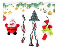 JINGLING Interactive Christmas Toys for Dogs, Squeaky Christmas Toys for Dogs - Squeaky Plush Santa Chew Toys | Puppy Rope Chew Toys, Dog Toys