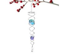 JINGLING Looking Ball Spiral Tail, Decorative - 9 Inch Decorative Spiral Crystal Ball Made of Stainless Steel | Wind Chime with Crystal Ball Stabiliser, Rainbow Maker for Garden Decoration