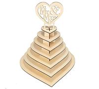 JINGLING Mr & Mrs Pyramid Wooden Chocolate Display Stand Love Shape Decoration Rack Candy Snacks Dessert Display Stand for Wedding Decoration
