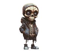 JINGLING Skeleton Figures Gothic Decoration, Resin Skeleton Sculpture Resin Craft Cute Statue Skeleton Monument, Exquisite Skull Statue Decoration for Friends, 13.5 cm