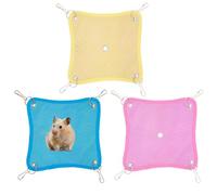 JINGLING Small Animal Hammock, 3-Way Mesh Ventilated Hammock for Squirrels, Quick-Drying, Breathable Sleeping Mat for Chinchillas, Ferrets, Hamsters and Rodents