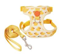 JINGLING Small Cat Harness, Hamster Leashes and Harness, Duck Pattern Cartoon Nylon Hamster Leashes and Harness Set - Adjustable Pull Rope, Multifunctional Soft Pet Outdoor Accessories for