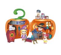 JINGLING Small , Construction Kit, Portable Halloween Pumpkin House Toy Castle - Miniature Set, Creative Room Decoration, Small Home for Library, Bookstore, Study