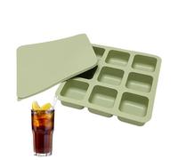 JINGLING Tray with Lid 9 Compartments Silicone Reusable Kitchen Utensils Mould for Square Ice Cubes for Whiskey Coffee Kitchen Parties Drinking Bar Camping Chocolate Sweets